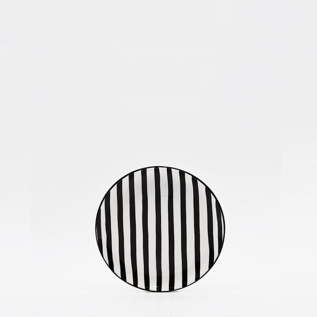 Assiette rayée "Costa Nova Mar" 15cm - Noire