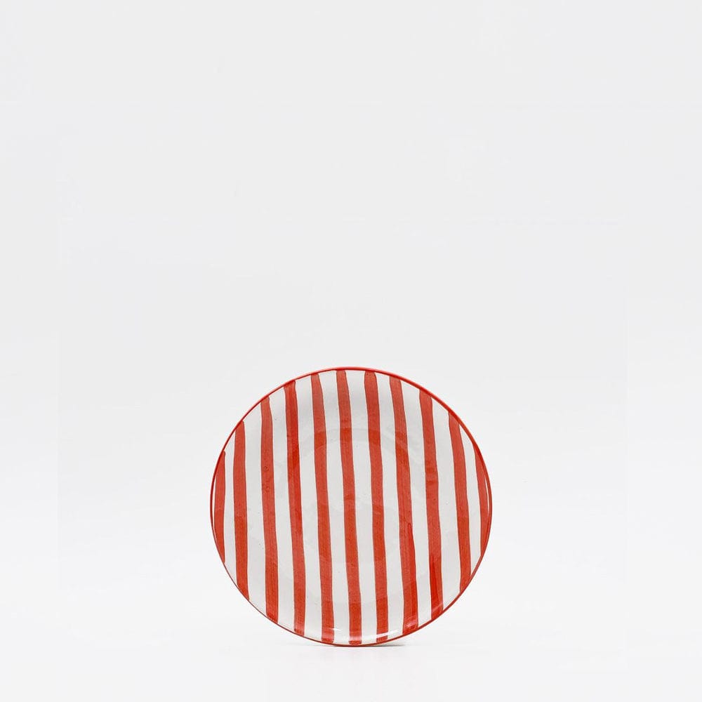 Assiette rayée "Costa Nova Mar" 15cm - Rouge