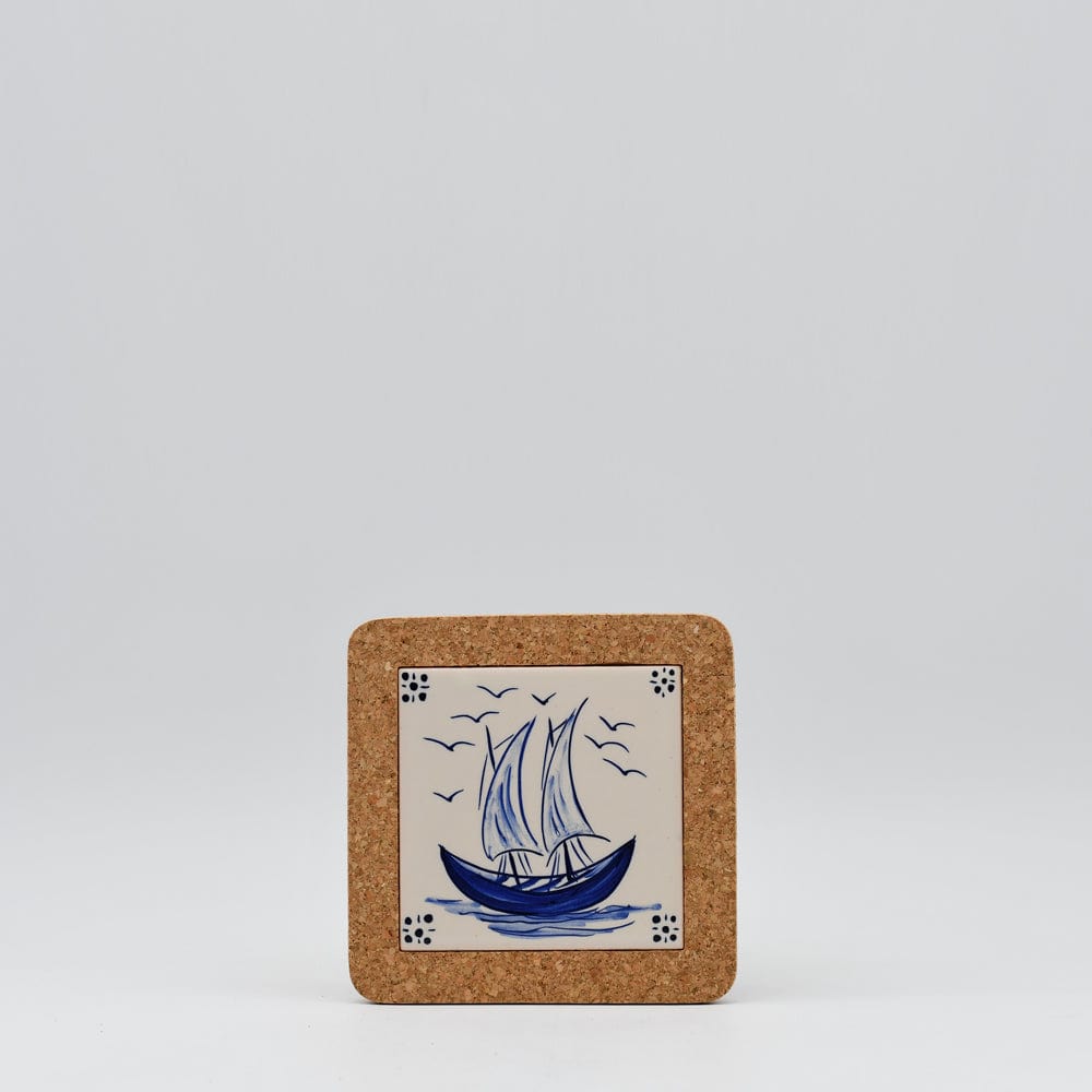 Azulejo I Ceramic and Cork Trivet - 5.9"