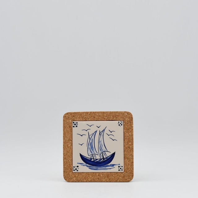 Azulejo I Ceramic and Cork Trivet - 5.9"