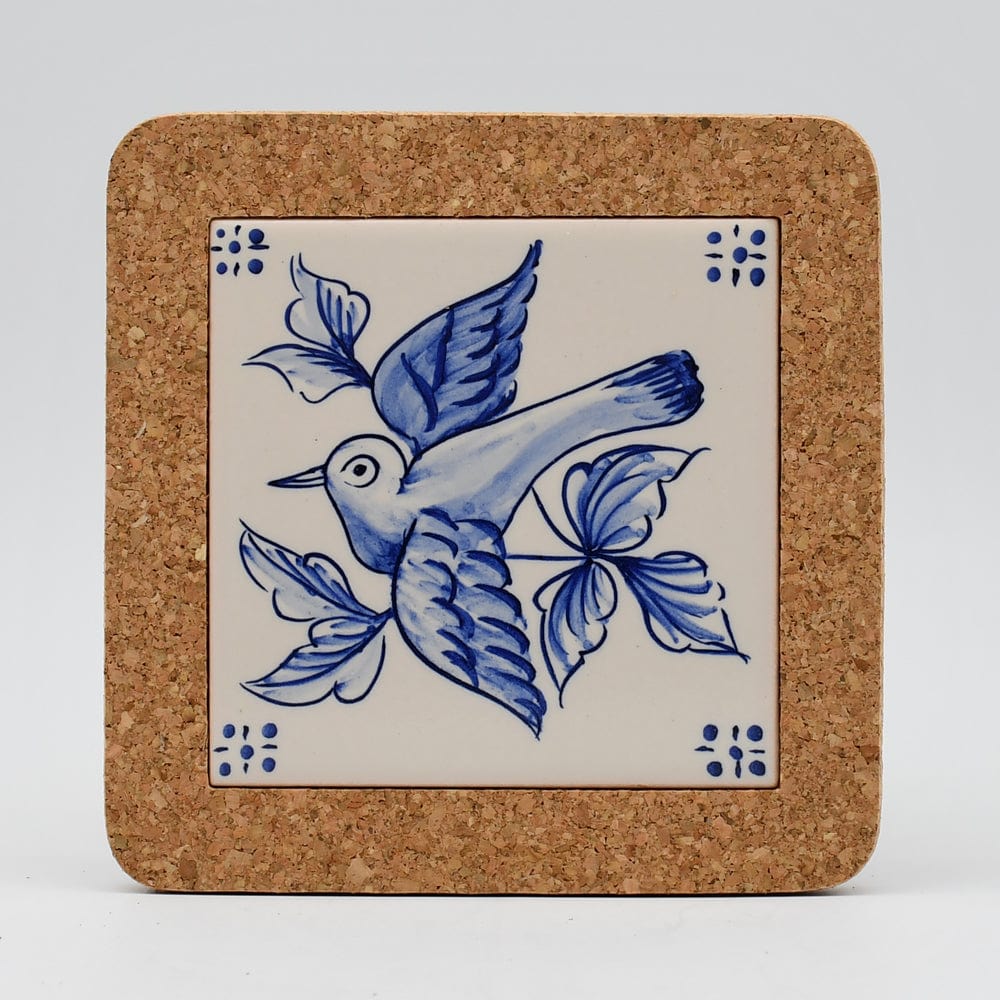 Azulejo I Ceramic and Cork Trivet - 5.9" (7 patterns) Motif 4