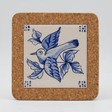 Azulejo I Ceramic and Cork Trivet - 5.9" (7 patterns) Motif 4