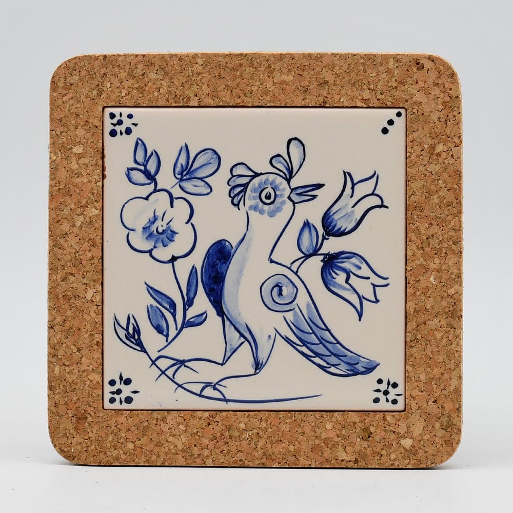 Azulejo I Ceramic and Cork Trivet - 5.9" (7 patterns) Motif 6
