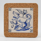 Azulejo I Ceramic and Cork Trivet - 5.9" Pattern #2