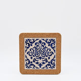 Azulejo I Ceramic and Cork Trivet 8 patterns - 7.9" Motif 10