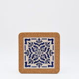 Azulejo I Ceramic and Cork Trivet 8 patterns - 7.9" Motif 9