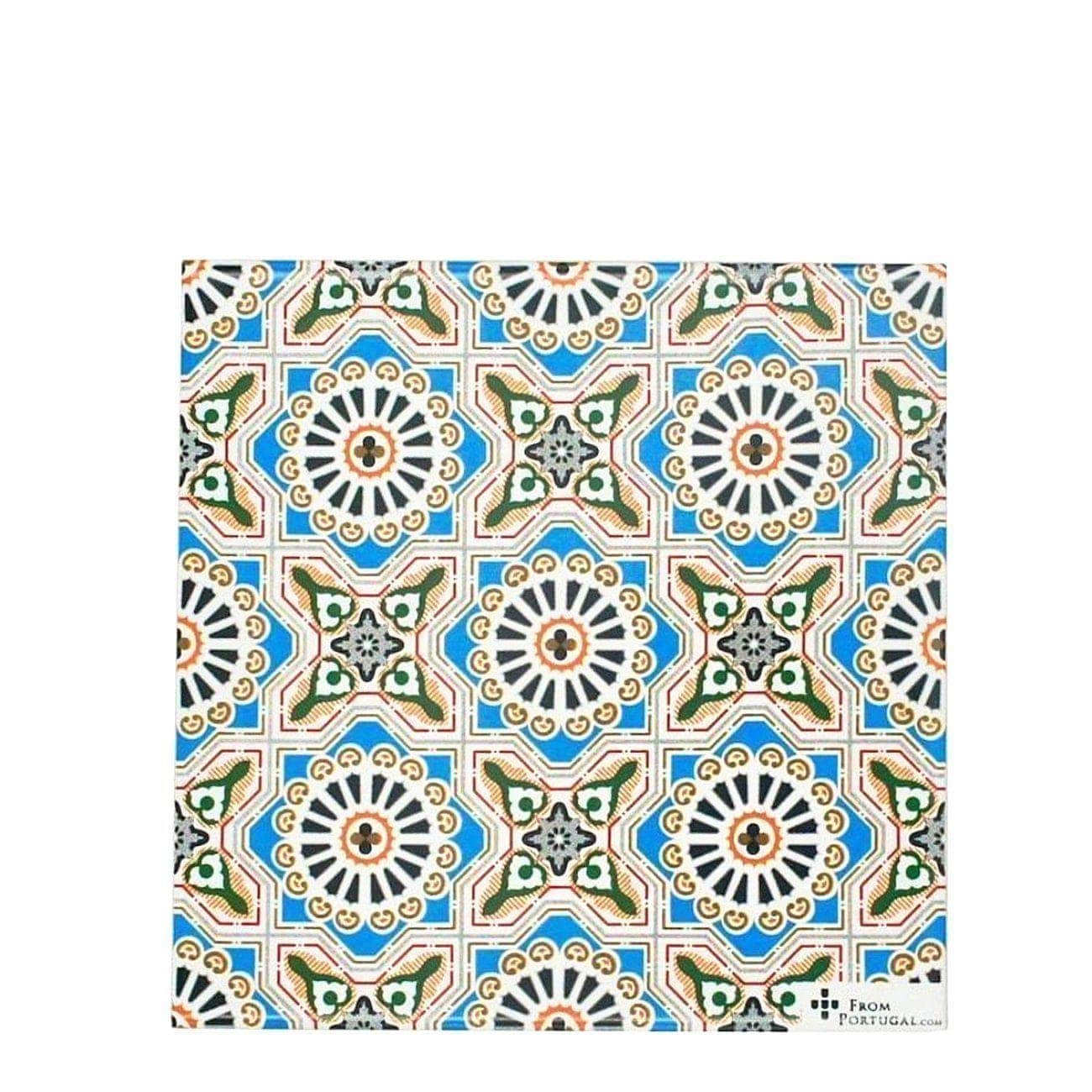 Azulejos I Ceramic and Cork Trivet - 5.9" Motif 3