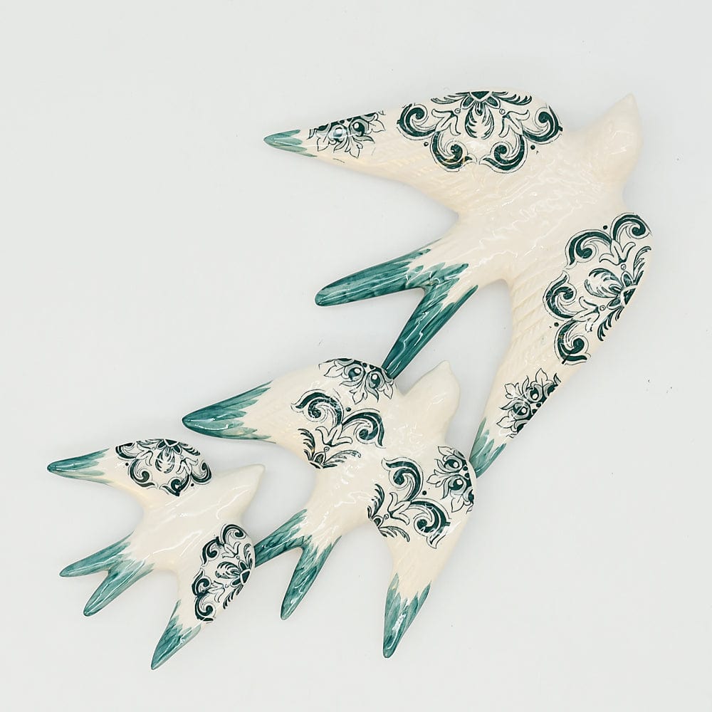 Azulejos I Ceramic Swallow - Green