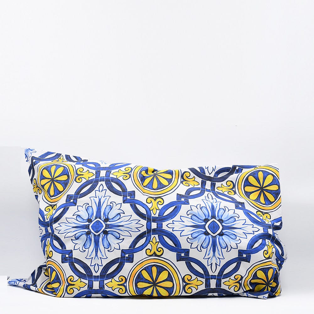 Azulejos I Cushion Cover - Blue & Yellow