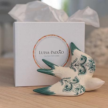 Azulejos Pattern I Ceramic Swallow Gift Set - Green