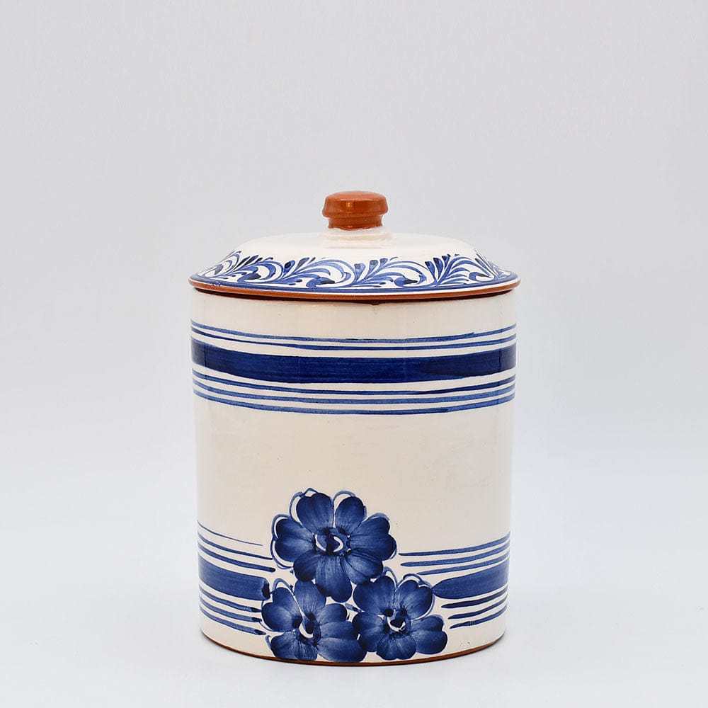Boite de cuisine en terre cuite - Bleues
