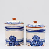 Boite de cuisine en terre cuite - Bleues