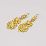 Brincos À Princesa I Gold-plated Silver Filigree Earrings 1.6 oz - 2.2''