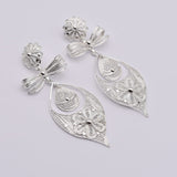 Brincos À Princesa I Silver Filigree Earrings 0.9 oz - 3.5"