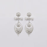 Brincos À Princesa I Silver Filigree Earrings 0.9 oz - 3.5"
