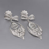 Brincos À Princesa I Silver Filigree Earrings 0.9 oz - 3.5"