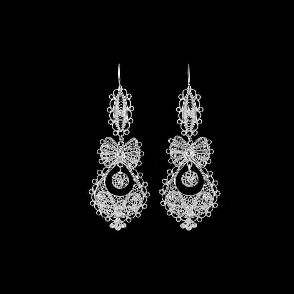 Brincos À Princesa I Silver Filigree Earrings 1.6 oz - 2.2''