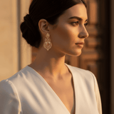 Brincos À Rainha I Gold-plated Silver Filigree Earrings 0.3 oz - 2.0"