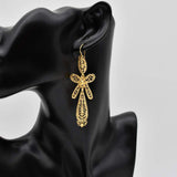 Brincos À Rei I Gold-plated Silver Filigree Earrings 1.8 oz - 2.6''