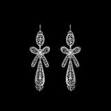 Brincos À Rei I Silver Filigree Earrings - 2.6''