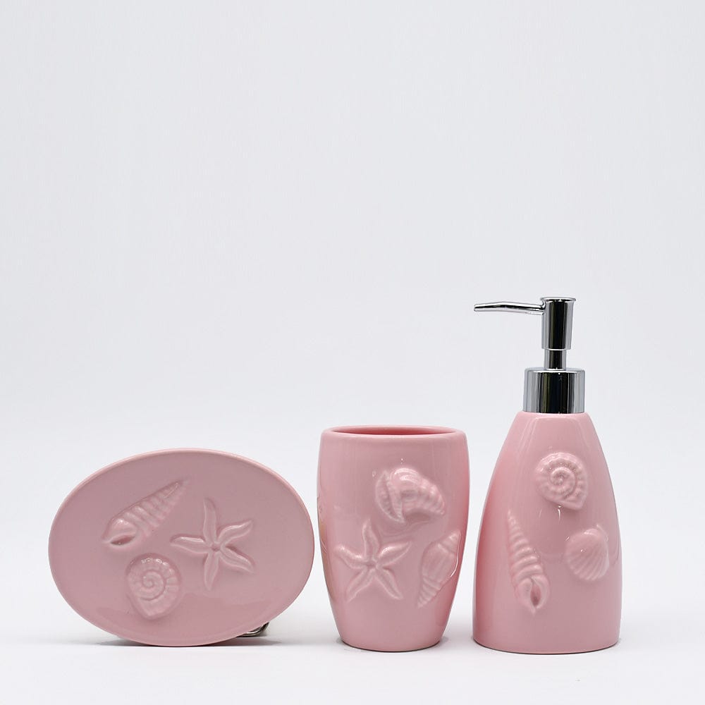 Ceramic Bathroom Set - Pink