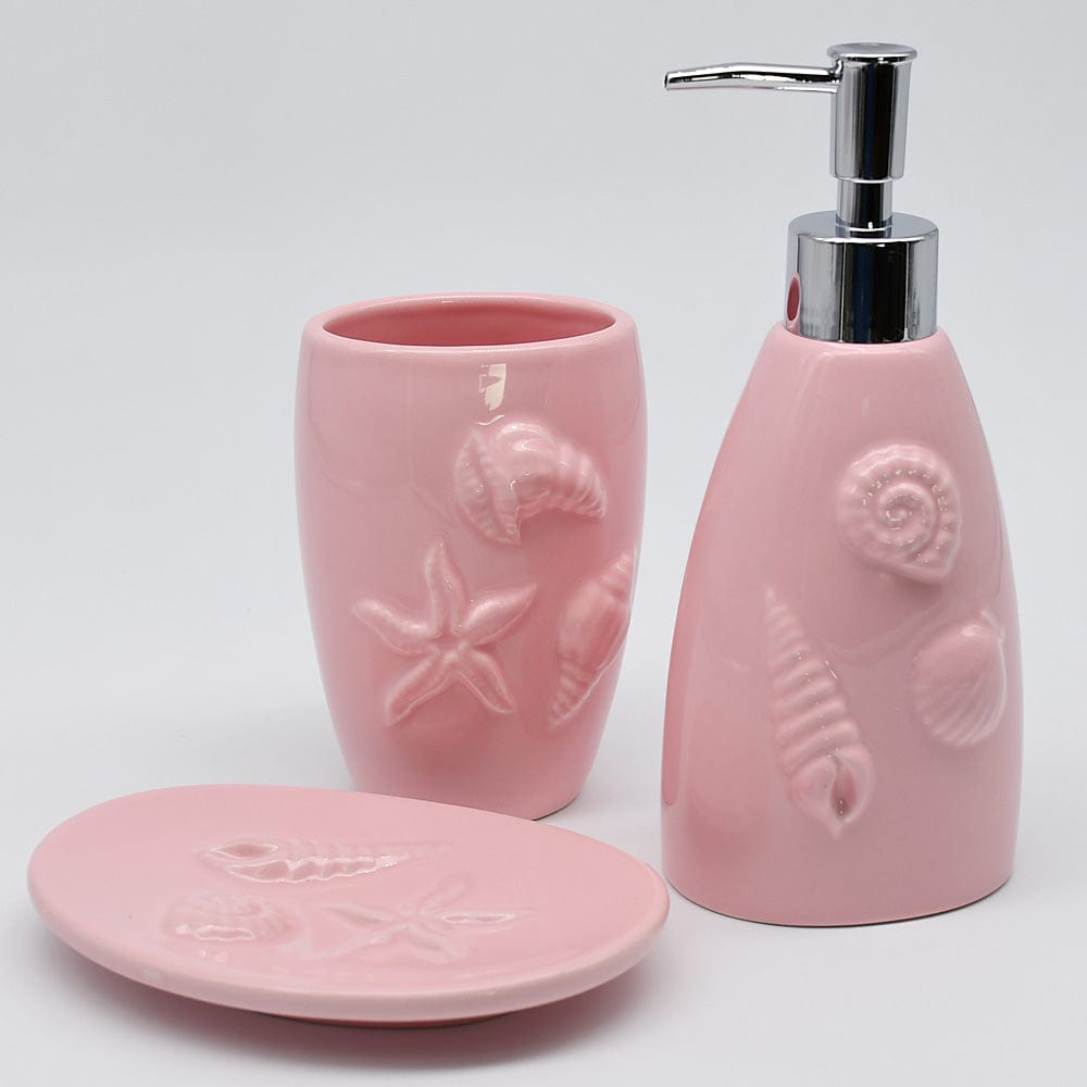 Ceramic Bathroom Set - Pink