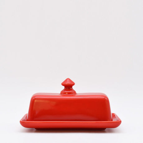 Ceramic Butter Dish - Red