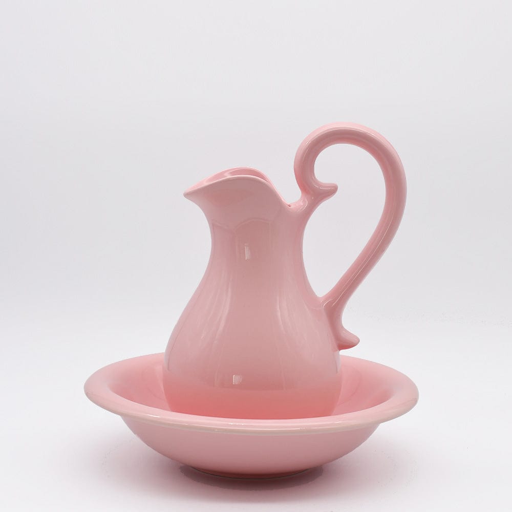 Ceramic Pitcher and Washbasin - Pink
