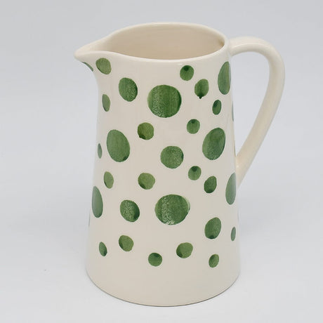 Ceramic Pitcher with Green Dots