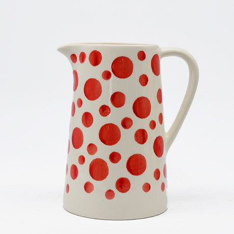 Ceramic Pitcher with Red Dots