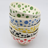 Ceramic Salad Bowl with Yellow Dots