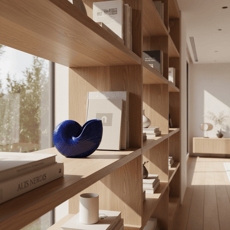 Ceramic Seashell 5.1'' - Cobalt Blue