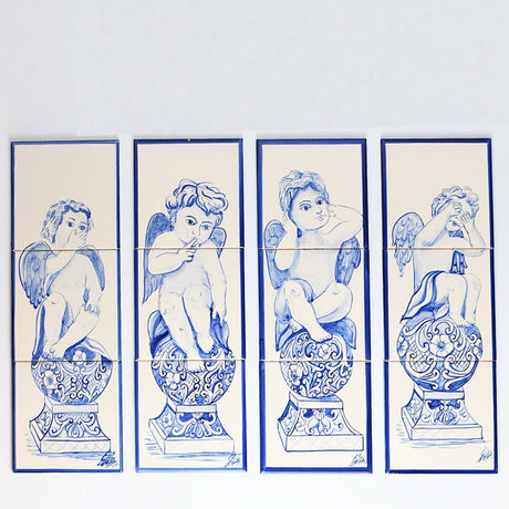 Ceramic tile Mural of 3 Azulejos 18x6'' - 4 patterns