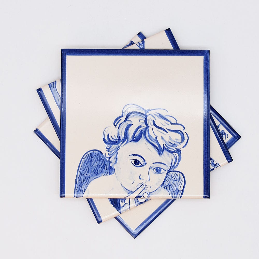 Ceramic tile Mural of 3 Azulejos 18x6'' - 4 patterns Asking for silence