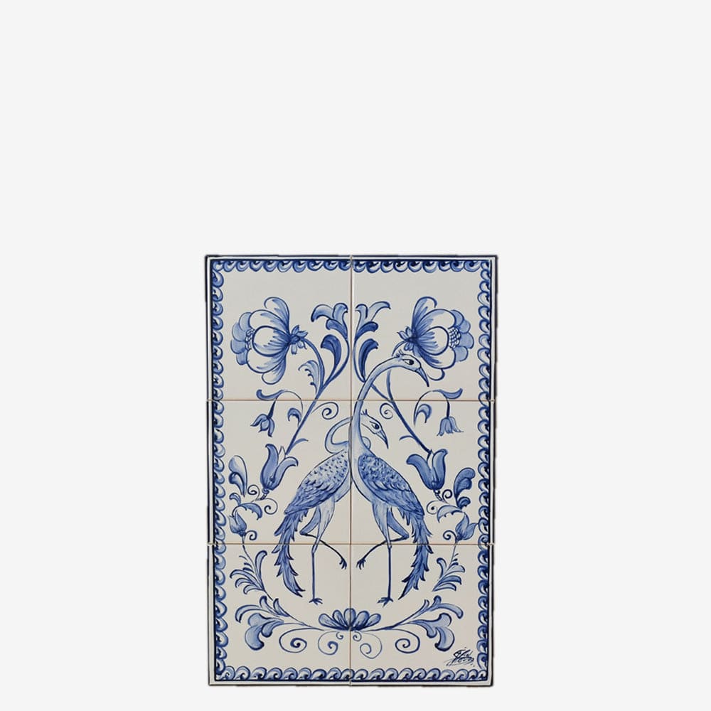 Ceramic tile Mural of 6 Azulejos - 18X12''