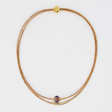 Collier en liège et perle - Rose