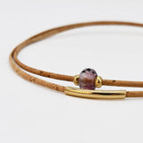 Collier en liège et perle - Rose