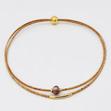 Collier en liège et perle - Rose
