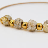 Collier en liège et perles - Gris