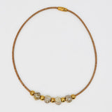 Collier en liège et perles - Gris