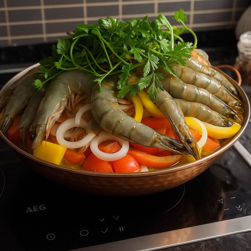 Copper Cataplana pan 14.2'' - 8/10 servings