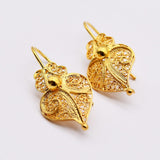 Coração de Viana I Gold-plated Silver Filigree Earrings 0.1 oz - 1.0''