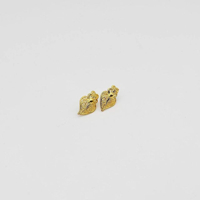 Coração de Viana I Gold-plated Silver Filigree Earrings 0.2 oz - 0.8''