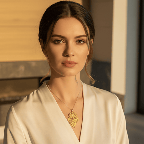 Coração de Viana I Gold-plated Silver Filigree Pendant - 2.8''