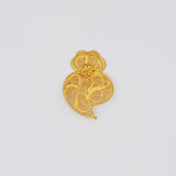 Coração de Viana I Gold-plated Silver Filigree Pin 0.4 oz - 2.4"