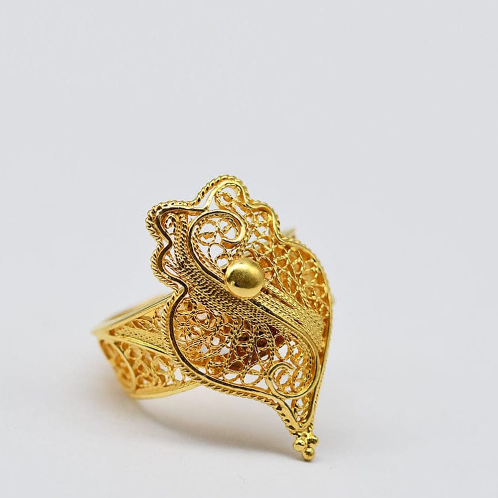 Coração de Viana I Gold-plated Silver Filigree Ring 0.2 oz