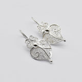 Coração de Viana I Silver Filigree Earrings 0.1 oz - 1.0''