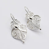 Coração de Viana I Silver Filigree Earrings 0.1 oz - 1.0''