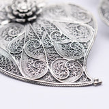 Coração de Viana I Silver Filigree Earrings 0.1 oz - 2.6"