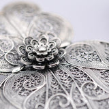 Coração de Viana I Silver Filigree Earrings 0.1 oz - 2.6"